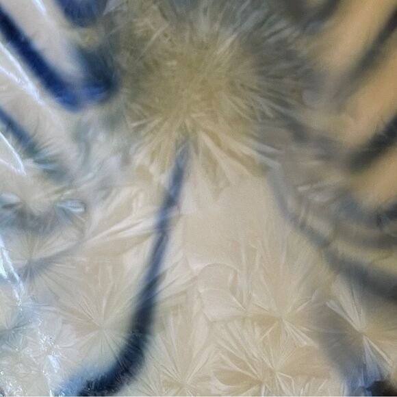 Edgecomb Potters Maine Shell Variegated Dish Blue Cream With Crystalline Glaze - Picture 5 of 12